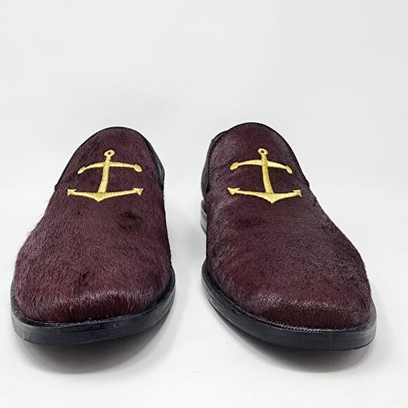 Sperry Top Sider Smoking Slipper Men 10 Overlook Burgundy Pony Anchor  STS18367 - Picture 5 of 13